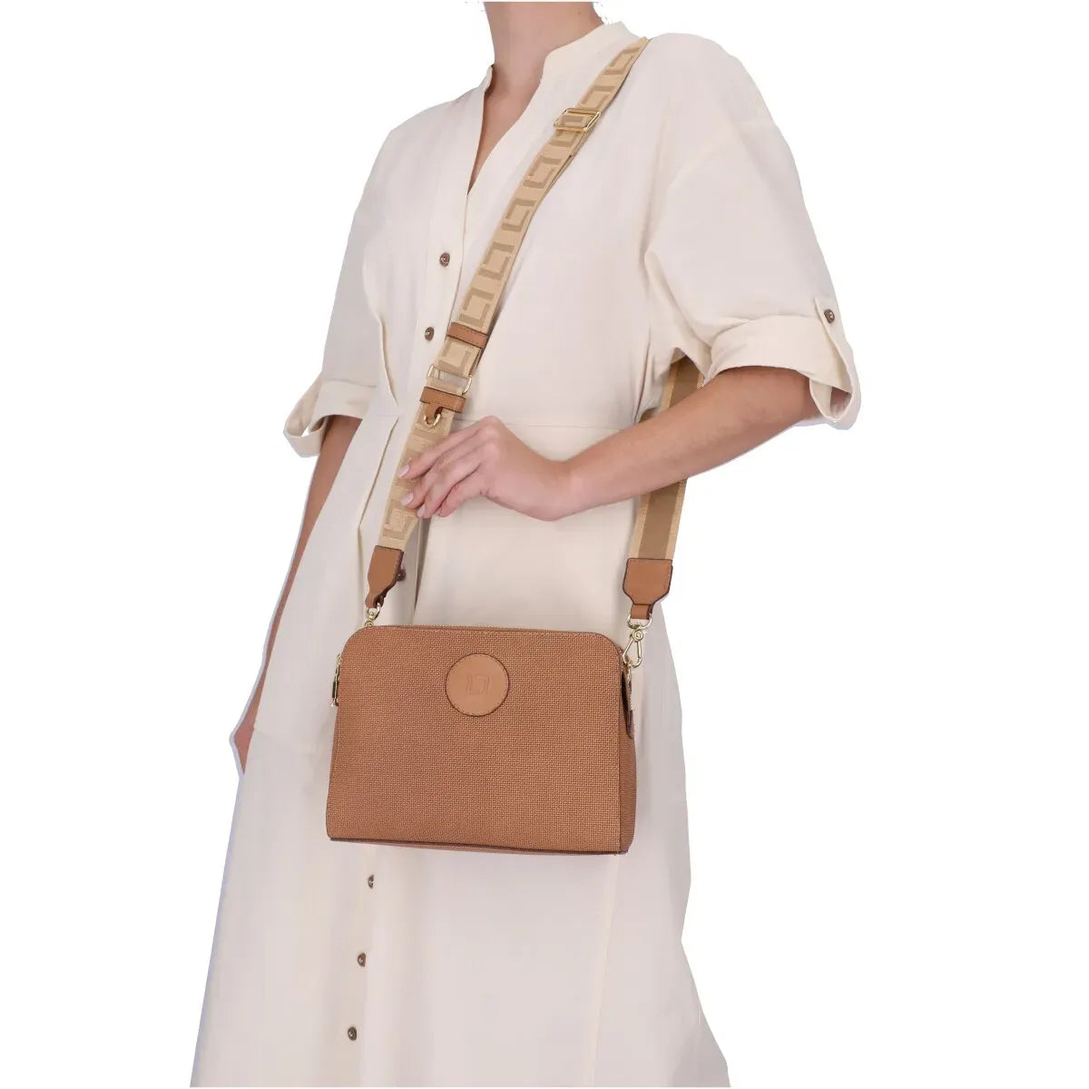 BOLSA BELLA TIRACOLO MÉDIA - Amêndoa