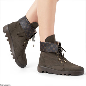 TÊNIS BOOT  PRETO/MOCCA