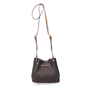 BOLSA BUCKET PEQUENA MONOGRAMA MOCCA